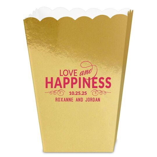 Love and Happiness Scroll Mini Popcorn Boxes